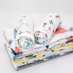 Swaddle de musselina macia para bebé, cobertores infantis, envoltório recém-nascido, estilo Ins, 100% algodão, 120x110cm, 1pc na internet