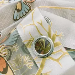 Tule Floral em Cortinas Puras, Tratamento Janela, Painel Persianas, Sala de estar, Quarto, Cozinha, Sombra, Roxo, Peônia - loja online