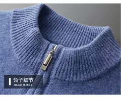 Suéter de cashmere tricotado masculino, pulôver meia gola alta, blusa casual engrossa, cor sólida, roupas de outono e inverno 100% lã na internet