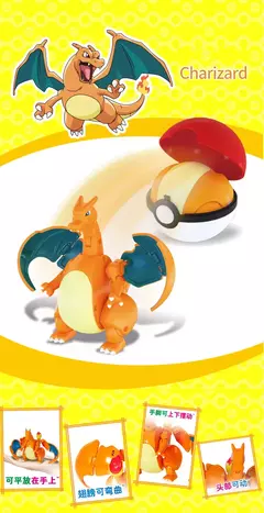 Imagem do Pokemon Pokeball Figura, Pikachu, Charizard, Venusaur, Blastoise, Mewtwo, Gyarados, Solgaleo, Lunala, Eevee, Poke Ball, Presente Toy