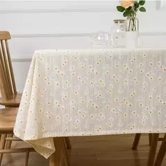 Toalha de mesa de algodão pequena margarida para decoração, estilo coreano, retângulo, para cozinha, casamento, sala de jantar na internet