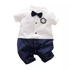 Bodysuit de algodão confortável para meninos e meninas, manga curta, bonito vestido de festa, roupas de bebê, verão, 0-18m - loja online