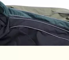 Blusão solto de retalhos masculino com bolsos, jaqueta bomber, zíper listrado, gola alta, impermeável, esportes ao ar livre, casual, outono - loja online