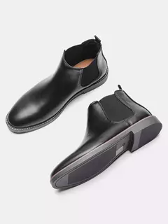 Imagem do Botas de couro chelsea masculinas, marca de moda confortável, 40-46, 2024