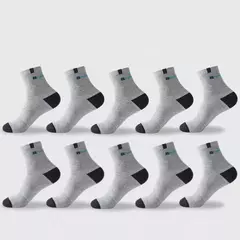 Meia esportiva de algodão masculina, letra macia respirável, meia elástica alta para tubo médio, tênis de corrida, moda verão, toalha Sox - loja online