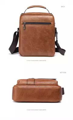 Bolsa de Ombro de Couro PU para Homens, Bolsas Crossbody, Business Flap, Mala Mensageiro Sólida Masculina, Bolsa de Viagem para iPad, 9.7 ", Brand - comprar online