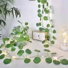 Green Leaf Ivy Vine com luzes LED String, Guirlanda para casa, Decoração do quarto, Wedding Glowing, Planta artificial, 2m - Wolf Magazine