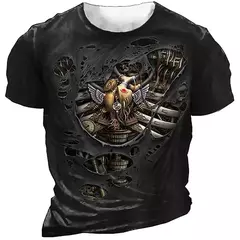 Camiseta masculina Horror Skull, 3D Print, Death T Shirts, Tops de manga curta, Camiseta extragrande, Roupas Masculinas, 6XL