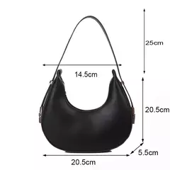 Bolsa de ombro Hobo de couro PU feminina, bolsa de embreagem pequena bolsa de ax