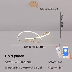Dia540mm moderno led pingente lustre lâmpada 90-265v suspensão pendurado luzes do candelabro para sala de jantar cozinha bar loja na internet