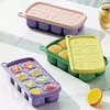 Bandeja de gelo do silicone do produto comestível PP, Caixa do suplemento alimentar, baixa temperatura com tampa, fácil de limpar, caixa do molde do bolo do arroz do bebê das crianças
