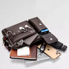 Bolsa de ombro de grande capacidade bolsa de mensageiro masculina de couro business commuter bolsa impermeável resistente ao desgaste pode ser armazenada