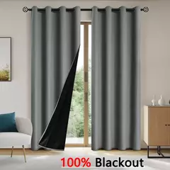 Imagem do Cortinas monocromáticas blackout, sombreamento completo e proteção solar, quarto e sala de estar, 100% blackout, 1pc