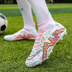 Imagem do Sapatos de futebol unissex com grampos para meninos, tamanho grande, botas de futebol ultraleves, tênis antiderrapantes, AG e TF, botas de tornozelo, 2021