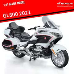 1:11 honda gold wing gl800 2021 liga fundida modelo de motocicleta coleção de veículos som e luz off road autocycle brinquedos carro