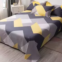 Imagem do WASART-Geometria Impresso Conjunto de Lençol de Cama de Casal Luxo, 2 Pessoas, Queen e King Size, Super Cozy, Casal