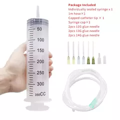 Seringas grandes de 100-550ml com tubo para seringas de plástico líquido com tampa de ponta para distribuição de cola, rega, recarga, alimentação - Wolf Magazine