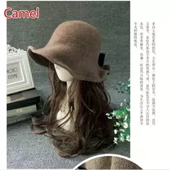 Imagem do Chapéu de lã de bowknot vintage feminino, Fedoras para senhoras, cúpula de feltro para casamento Igreja Jazz, boné feminino elegante, outono e inverno