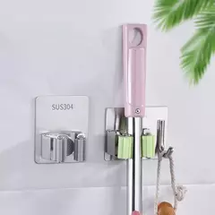 Imagem do Ganchos Multiuso Gancho Adesivo de Parede Pendurado Mop Rack Vassoura Gancho de Vassoura de Cozinha Organização da Casa de Banho Acessórios Organizador de Casa