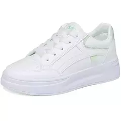 Tênis de plataforma respirável para mulheres, tênis casual para mulher, sola grossa, branco, primavera, outono, feminino, corrida, moda - Wolf Magazine