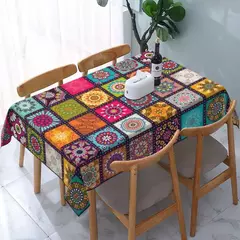 Bohemian Mandala Toalha de Mesa, Resistente a Manchas, Poliéster, Casamento, Festa, Casa, Jantar, Mesa de Café Acessórios - Wolf Magazine