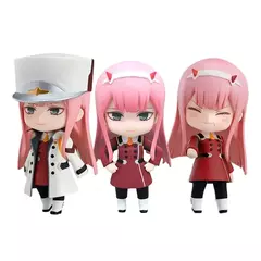 10cm amine figura querido no franxx q versão uniforme de combate bonecas brinquedo presente coletar ornamentos em caixa material pvc
