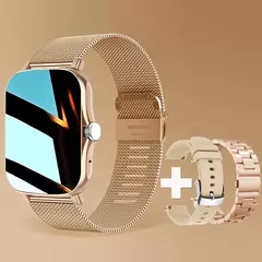 Relógio inteligente quadrado para homens e mulheres, rastreador de fitness, relógio inteligente esportivo, toque de discagem, música, Smartclock para Android, iOS - comprar online