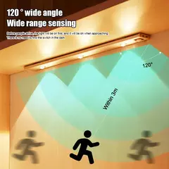 PZSUNLY-USB Gabinete recarregável LED Light, Sensor de movimento, Iluminação para cozinha, Guarda-roupa, 20cm, 30cm, 40cm, 50cm, 60cm - loja online