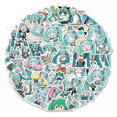 Imagem do 65 pçs/set Dos Desenhos Animados Anime Hatsune Miku kawaii figura Adesivo À Prova D' Água Laptop Guitarra Skate Bagagem Graffiti Adesivo Presentes