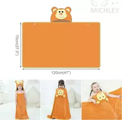 MICHLEY-toalhas de banho com capuz para criança, roupão macio, cobertor swaddle de sono quente, chuveiro para meninos e meninas, recém-nascido 0-9T - comprar online