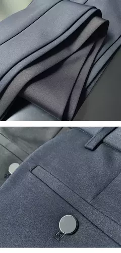 Calças justas de estiramento formal masculinas, calças casuais, roupa de cor sólida, calças de terno fashion na internet