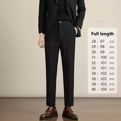 Calça casual justa masculina, cortina avançada, terno formal grosso para escritório, preto, marrom, cinza, azul, outono e inverno na internet