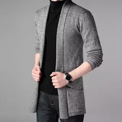 Cardigan de tricô masculino, suéter útil, casaco todo, outono e inverno na internet