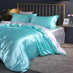 Conjunto De Cama De Luxo Com Capa De Edredão, 100% Seda, Duplo King e Queen Size, Conjuntos De Roupa De Cama, Kit De Capa De Cama, 4PCs na internet