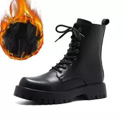Plataforma de couro coreana Oxfords para homens, deslizamento, fundo grosso, sapatos masculinos de derby, mocassins casuais, dedo do pé quadrado, sapatos formais - comprar online