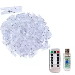 Bateria USB operado LED String Lights, Photo Clip, Fairy Lights, ao ar livre, árvore de Natal, decoração da guirlanda, decoração do casamento, 2m, 5m, 10m
