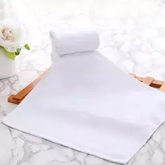Imagem do Toalhas de hotel 100% algodão puro conjunto branco bordado ginásio viagem toalhas de mão toalhas de rosto máquina lavável toalhas de cabelo penteado cotto