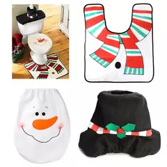 Cute Christmas Toilet Seat Covers, criativo Papai Noel Banheiro Mat, Xmas Suprimentos para Home Decor, Presente de Ano Novo, 2024 - loja online