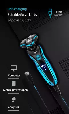 ZOZEN-Barbeador elétrico recarregável para homens, lâmina, aparador de cabelo, corte, máquina de barbear, aparador de barba, seco, uso duplo na internet