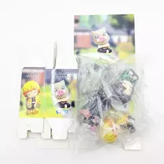Aixlan 4 pçs conjunto q versão figura kamado tanjirou kamado nezuko pvc figura de ação amine presente aniversário estatueta colecionável
