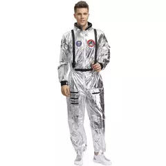 Halloween natal prata spaceman masculino feminino espaço terno adulto crianças astronauta traje festa de família vestir-se presente aniversário - loja online