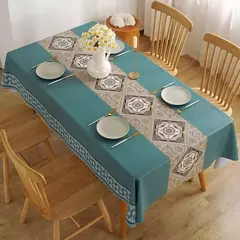 Impermeável Retangular Poliéster Toalha De Mesa, Padrão De Estilo Conciso, Decoração De Casa Moderna, Cozinha, Sala De Estar, Festa De Casamento - loja online