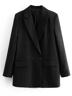 Imagem do TRAF-Blazer feminino de escritório, preto, bege, cáqui, azul, verde, cinza, casaco de moda, blazers femininos, jaqueta, casacos, 2024