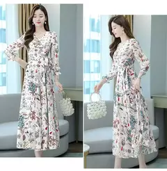Vestido fragmentado de manga longa para mulheres, saia emagrecedora elegante, emagrecimento suaviza sua silhueta, saia linha A, além da fronteira, outono, nova, 2021 - Wolf Magazine