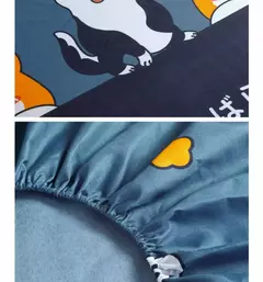 Poliéster ajustável dos desenhos animados cabido folha, King Bed Sheets, casal tampa de cama, travesseiro elástico capa, novo, excluindo na internet
