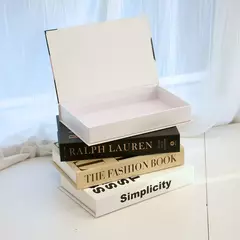 Livros falsos de luxo para decoração de casa, acessórios para sala, decoração de moda, suporte, nórdico simples, mesa de café - loja online