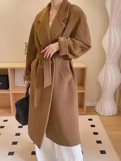 Imagem do Casaco de Cashmere Camel Classic, casaco de lã de comprimento médio, novo, 101801, outono e inverno