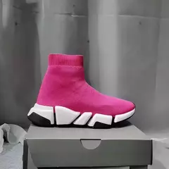 Confortável tecido de malha sapatos esportivos masculinos casuais deslizamento-em mocassins perna reta tubo meias tênis unisex verão salto baixo - comprar online