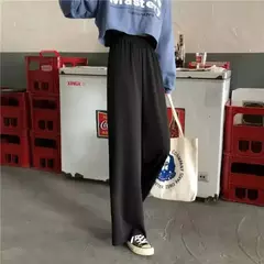 Elegante calça jeans de lã feminina, calça casual de cintura alta, perna reta, calça drapejada folgada, novo estilo, 2024 - Wolf Magazine