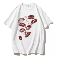 Blessyuki-camiseta feminina de Harajuku coração estampada, camiseta extragrande, streetwear casual, verão, plus size - Wolf Magazine